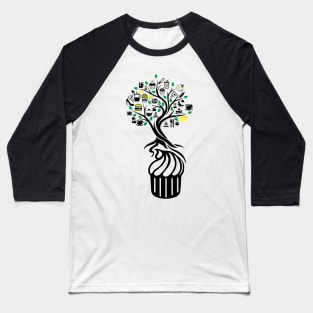 Cupcake Muffin Tree Of Life Yoga Celtic Viking Yggdrasil Baseball T-Shirt